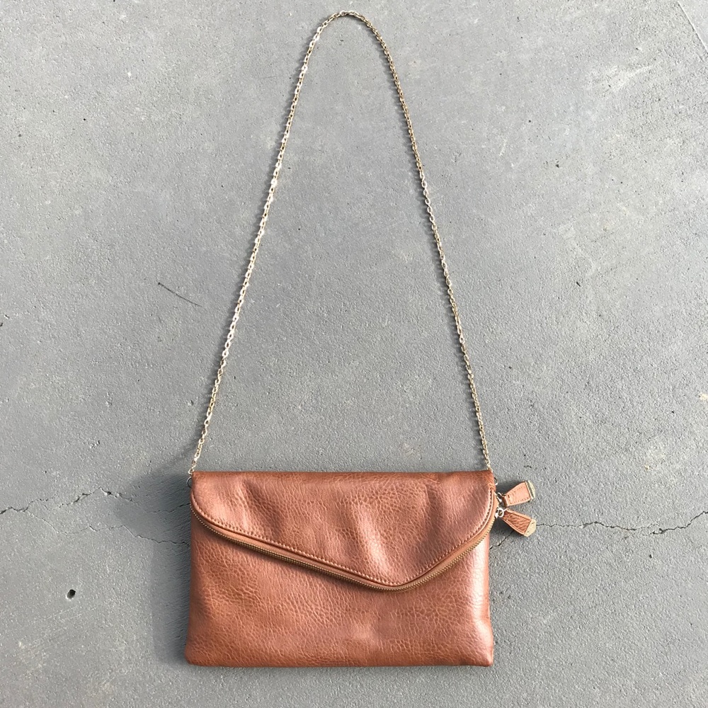 Vegan Leather Fold-Over Crossbody